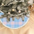 thumbnail image 5 of GZHJMY Christmas Tree Skirt Pastel Pink and Blue Gingham Plaid Xmas Tree Mat 36in Chriatmas Tree Mat for New Year Holiday Party Decor with Tassel, 5 of 6
