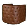 thumbnail image 5 of JERFIT Brown Faux Leather Swivel Barrel Chair with Tufted Back and Nailhead Trim for Living Room, 5 of 9