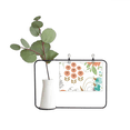 thumbnail image 1 of Orange Green Flower Paint Metal Picture Frame Cerac Vase Decor, 1 of 3