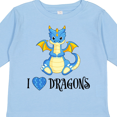 thumbnail image 4 of Inktastic I Love Dragons with Cute Blue Dragon Boys or Girls Long Sleeve Toddler T-Shirt, 4 of 5