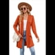 thumbnail image 2 of Cárdigan Informal para Mujer con Bolsillos, Holgado, de Larga, Abierto, Naranja y Rojo M, 2 of 9