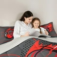 thumbnail image 4 of Manfei Red Flame 7pcs Bedding Comforter Set,Kids Basketball Games Queen Bedding Sets,Ball Sport Theme Queen Sheet Sets For Children,Breathable Home Decor Reversible, 4 of 8