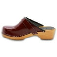 thumbnail image 3 of BJORK Maja Open Back Wood Leather Clogs (Maroon Patent - EU41), 3 of 9