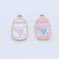 thumbnail image 3 of K-KED 100 Pcs Multicolor Alloy Enamel Bottle Charms Pendant 18X10MM Diy Making D20204-White, 3 of 8