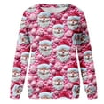 thumbnail image 6 of Fartey Plus Size Women Christmas Shirts Fall Winter Long Sleeve Sweatshirts Funny Xmas Print Crewneck Pullover Tops Loose Casual Holiday Blouses, 6 of 7