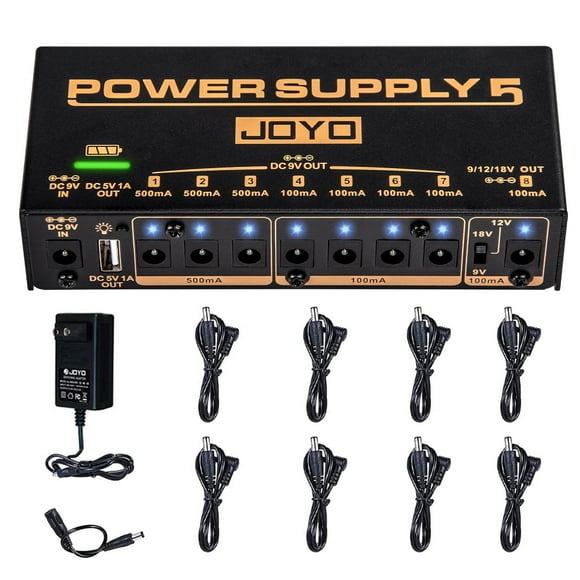 Pedal de guitarra JOYO JP-05, fuente de alimentación recargable, 9 V/12 V/18 V