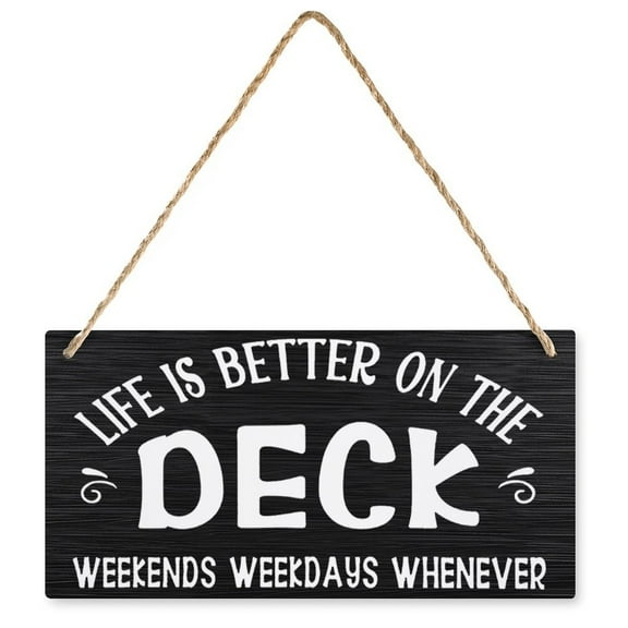 Wood Sign Life Is Better On The Deck Deck Decor Porch Decor Deck 12X6 In