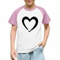 thumbnail image 2 of hengsof Children and Girls Clothing Love Printed Short Sleeve Round Neck Tops Color Block Tops, 2 of 8