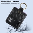 thumbnail image 5 of Case for Samsung Galaxy Z Flip 3 with Ring, Luxury Soft Rhomboid for Women Men PU Leather + Hard PC Shell Ultra Thin Slim Durable Shockproof Protective Cover for Galaxy Z Flip 3 5G Black, 5 of 7