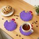 thumbnail image 1 of Posavasos De Pollito Tejidos A Mano Al Crochet Juego de 1 posavasos de té con forma de pollito morado, tejido a mano, para tazas y vasos JASKFLY, 1 of 9