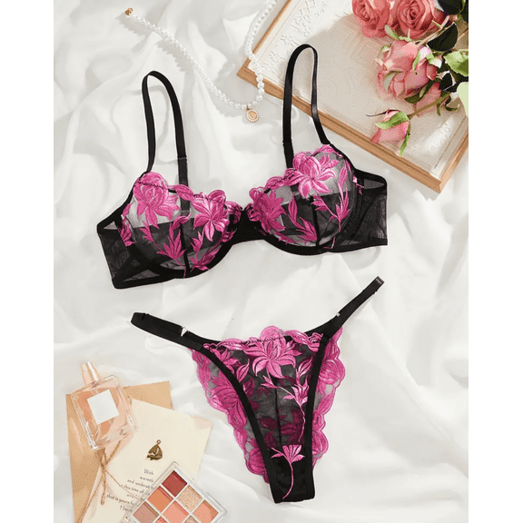 Sheer Intimates Mesh Lingerie Set Color Options