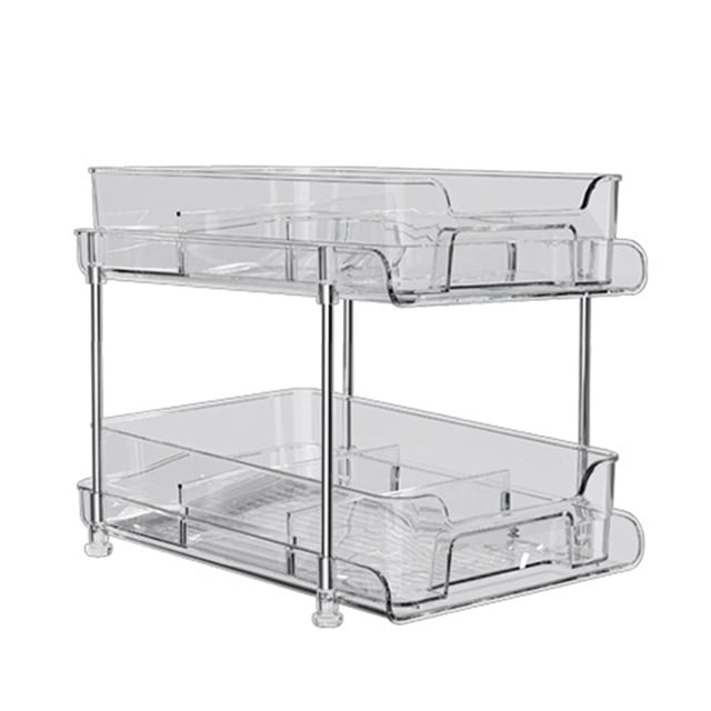 Mueble Organizador Baño Impermeable PET Antideslizante Transparente (2 Pisos)
