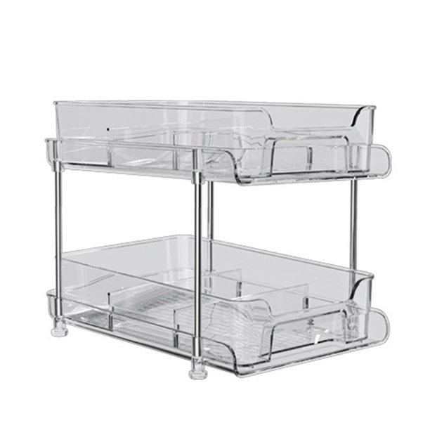 Mueble Organizador Baño Impermeable PET Antideslizante Transparente (2 Pisos)