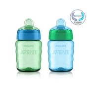Philips Avent My Easy Sippy Cup with Soft Spout and Spill-Proof Design, Blue/Green, 9oz, 2pk, SCF553/25