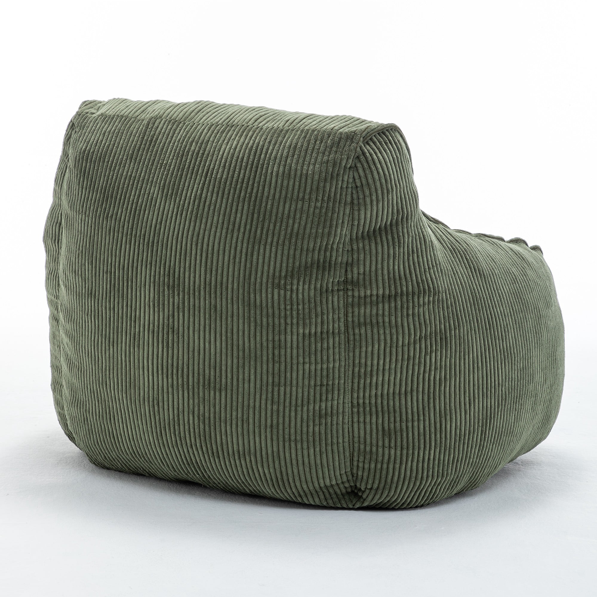 Bean Bag Chair Sofa for Adults Teens, Comfy Corduroy Large Bean Bag Chairs with Armrests for Bedroom Living Room, Adult Beanbag Lazy Sofa Couch Chairs with Filler Included (Green)
