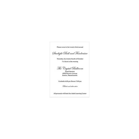 Great Papers 5.5"W x 7.75"H Plain Borders Invitations White 100/Pack 2012292