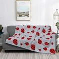 thumbnail image 3 of Salouo Ladybug Print Throw Blanket Gifts for Women Men Soft Flannel Blanket for Home Living Room Decor Bedroom Blanket Gifts for Mom Dad -50"x40", 3 of 6