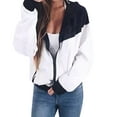 Charmgo Jackets for Women, Women Long Sleeve Patchwork Thin Skinsuits
