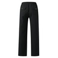 thumbnail image 4 of Men's Casual Pants - Mid Rise Solid Full-Length Everyday Trousers with Drawstring and Pockets for Comfort, 4 of 4