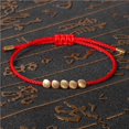 thumbnail image 2 of Minnieouse 2 Pieces Tibetan Copper Beads Bracelet Knot Men Women Jewelry Adjustable Red Bangle Lucky Lover Black Braided Drawstring Type3 NO3, 2 of 6