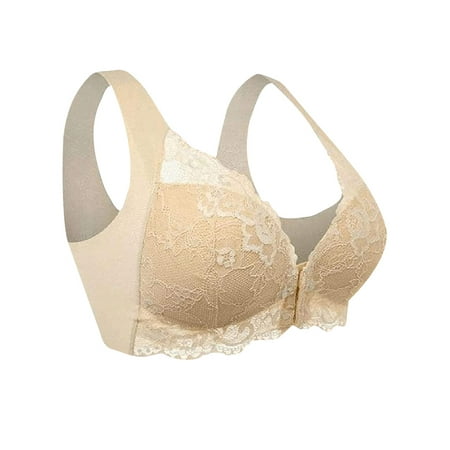 

STARVNC Women Crochet Lace Seamless Front Buckle Full Coverage Bra