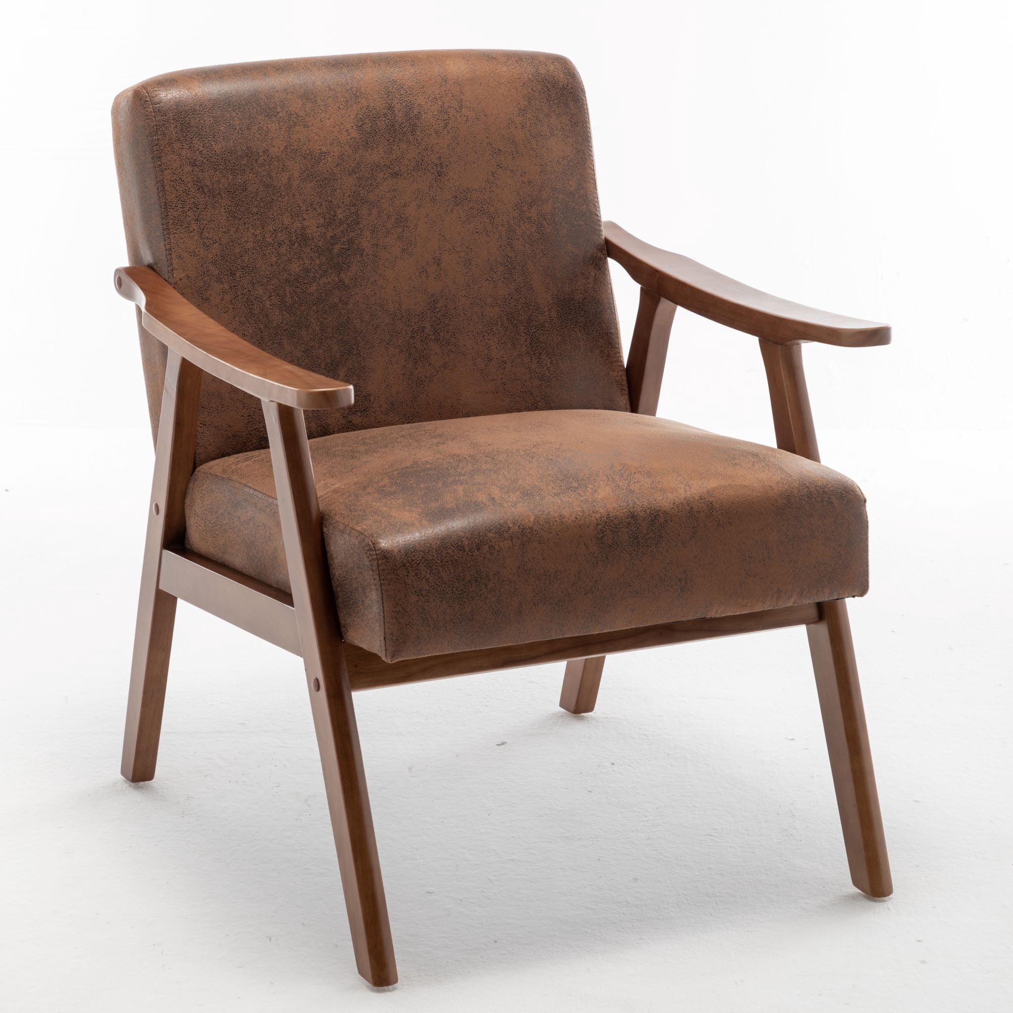 Uspridefurniture Cedrice 26.37" Microfiber Accent Chair,Brown