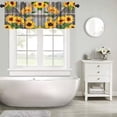 thumbnail image 5 of Rustic Sunflower Curtain Valance, Old Wooden Door with Planks Rustic Country Life Windows Curtain Valance for Kitchen Bedroom Bathroom Decor with Rod Pocket, One Panel 54X18 Inches, 5 of 6