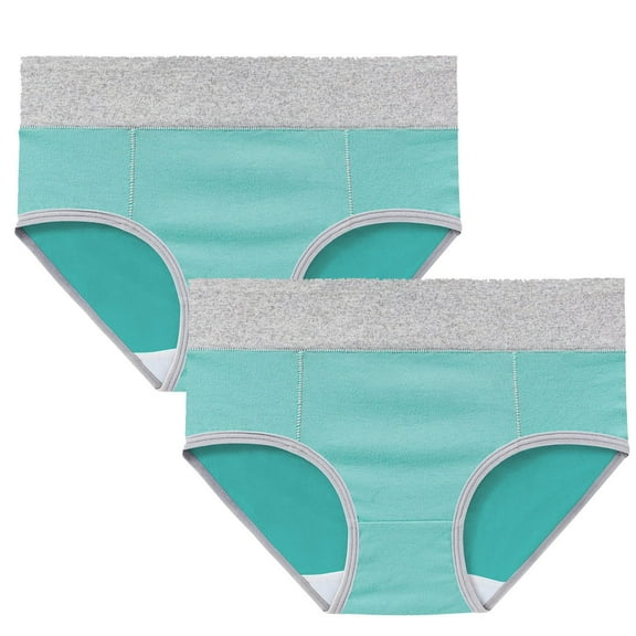 HBYJLZYG 2PCS Women's Cotton High Waist Briefs Underwear Seamless Full Coverage Panties Breathable Hip Lifting Stretch Underpants