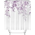 thumbnail image 4 of Green Eucalyptus Shower Curtain, Watercolor Leaves on The Top Plant with Floral Bathroom Decoration Shower Curtain Sets 72x72 Inch with Hooks, 4 of 6