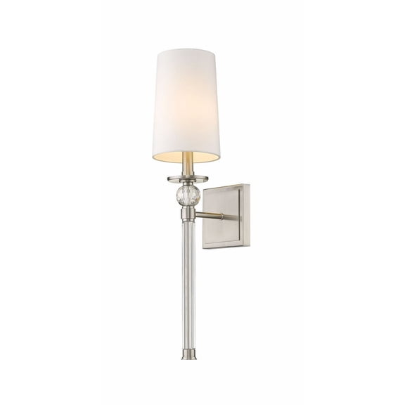 Z-Lite Mia Transitional Steel Wall Sconce in Brushed Nickel and White