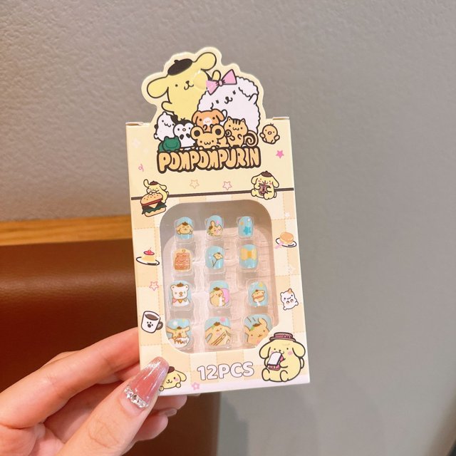 Pegatinas de uñas de Sanrio para niños, lindas y divertidas, Kolomi, pegatinas extraíbles impermeables, parches autoadhesivos para decoración de uñas para niñas