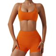 thumbnail image 1 of Conjuntos de entrenamiento for mujeres 2 piezas de talle alto sin costuras con sujetador deportivo acolchado conjuntos de ropa de gimnasio, 1 of 7