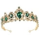 thumbnail image 1 of Tiara de cristal real Boda Corona Princesa Tocados Accesorios nupciales para el cabello (Verde), 1 of 8