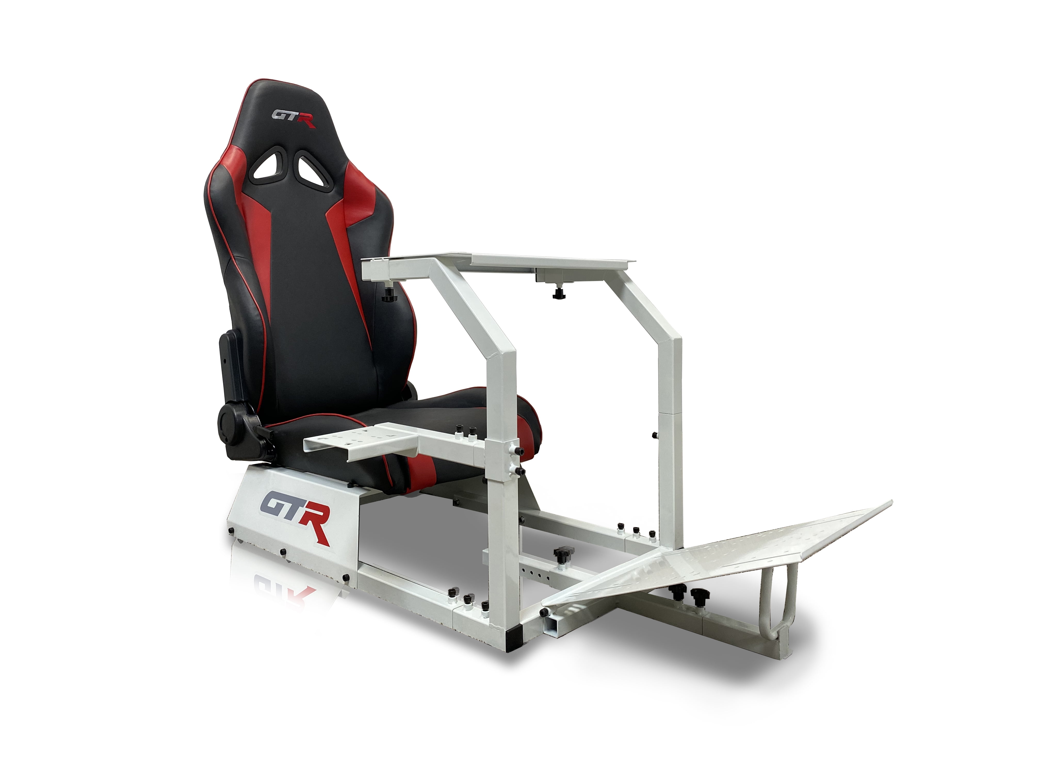 GTR Racing Simulator GTAWHTS105LBLKRD GTA Model White Frame with