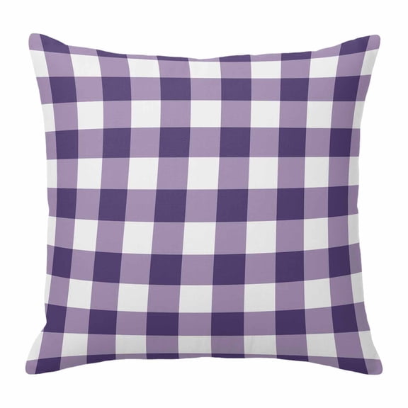 Pillow Covers 16x16 Inch, Purple Checkered Linen Pillowcase with Invisible Zipper, Farmhouse Buffalo Plaid Decorative Throw Pillow Covers Cushion Case for Couch Sofa Bed Living Room