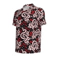 thumbnail image 2 of Balery Snake And Rose Printed Men’s Short Sleeve Polo Shirt, Midweight Men's Shirt,Golf Polo shirts -XX-Large, 2 of 9