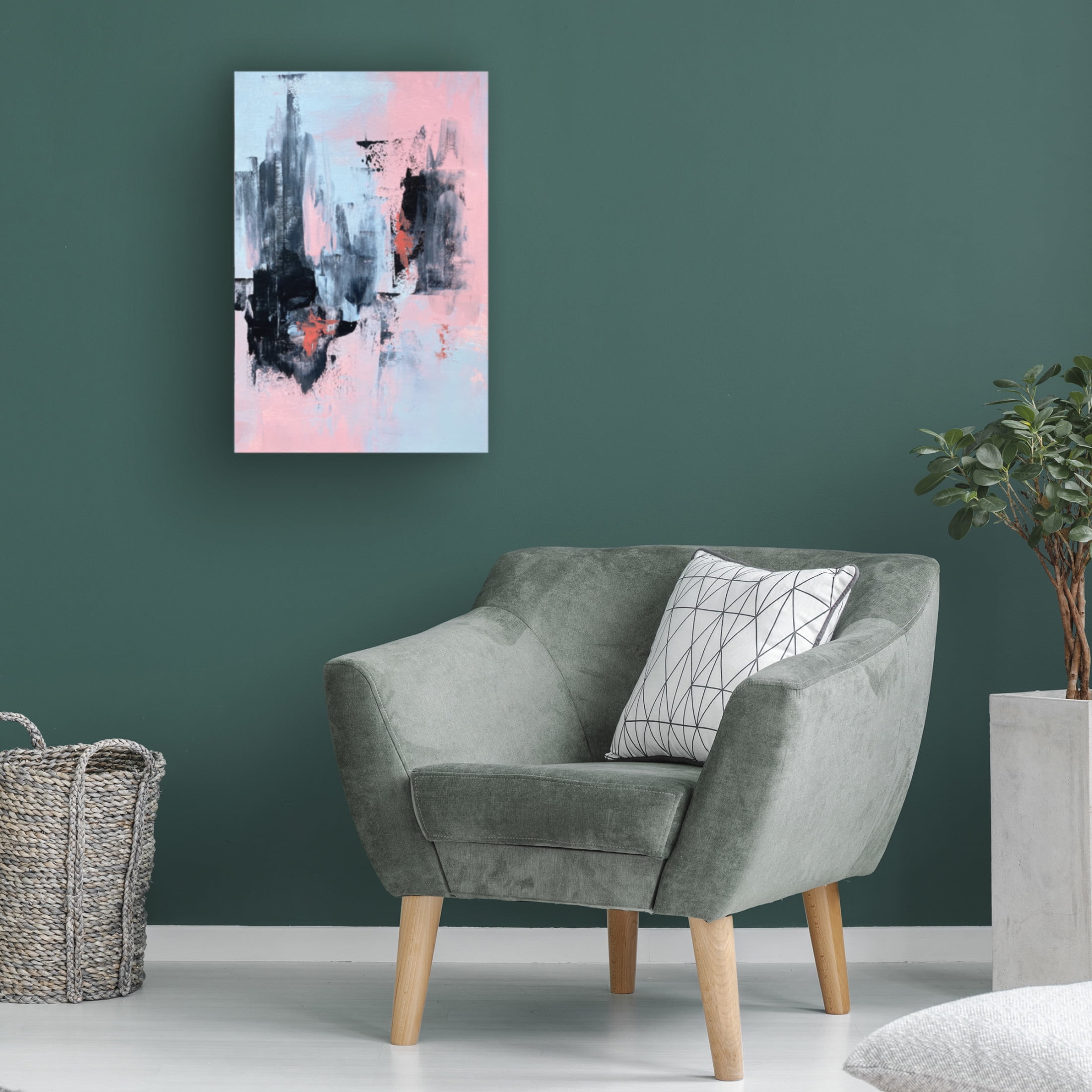 Trademark Fine Art Alyson Storms Pink and Grey Abstract 3 Canvas Wall Art