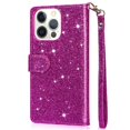 thumbnail image 4 of Case for FOXDOCK iPhone 15 Pro Glitter Zipper Wallet Case with Short Hand Strap, 4 of 4