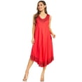 thumbnail image 5 of Sakkas Everyday Essentials Caftan Tank Dress / Cover Up - Red / Black - One Size, 5 of 5