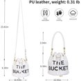 thumbnail image 5 of Sunyuer Women Mini Drawstring Bucket Bag, Letter Print PU Leather Handbag, Fashion Detachable Adjustable Strap Crossbody Shoulder Purse for Daily Travel, 5 of 9