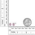 thumbnail image 2 of Gem Stone King 10K White Gold Pink Sapphire and White Created Sapphire Oval Halo Stud Earrings for Women (2.00 Cttw, Gemstone September Birthstone, Oval 6X4MM), 2 of 5