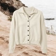 thumbnail image 4 of Perfectbot Women's Collared Button-Down Cardigan Long Sleeve Knit Jacket Top with Ribbed Trim, 4 of 5