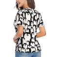 thumbnail image 2 of Goofa Cartoon Penguin Pattern Women's Slim-Fit Short-Sleeve V-Neck T-Shirt,Classic-Fit Short-Sleeve V-Neck T-Shirt-Large, 2 of 5