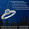 thumbnail image 2 of Gem Stone King 10K Two Tone Gold Persian Blue Moissanite and Lab Grown Diamond Engagement Ring for Women | 0.79 Cttw | Round 5MM | Gemstone Birthstone | Size 9, 2 of 6