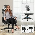 thumbnail image 6 of Goplus  Gaming Chair  Massage Reclining Racing Chair w/Lumbar Support and Headrest White, 6 of 10