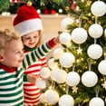 thumbnail image 4 of 12PC White Fluffy Christmas Pom Pom Ball Ornament, 2.36Inch Plush Fuzzy Hanging Balls, Christmas Tree Decorations, Holiday Hanging Pendants for Wreath, Mantel, Window, Indoor Xmas Home Party Decor, 4 of 7