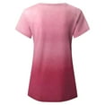 thumbnail image 5 of Summer! SHOPESSA Women's Fashion Casual Gradient V-neck Short Sleeve Loose T-shirt Tops, 5 of 7