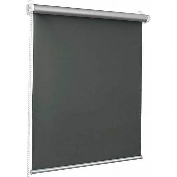 Cordless Roller Shades for Windows, Room Darkening Roller Blinds with Adjustable Rebound Position, Blackout Blinds for Home and Office (Dark Gray)