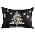 thumbnail image 2 of Christmas Throw Pillow Cover,Summer Ocean Starfish Shell Black Stripes Rectangle Decorative Pillow Case Protector Soft Cushion Cover Lumbar Pillowcase for Couch Sofa Bedroom Car Chair Decor 16x24 In, 2 of 8