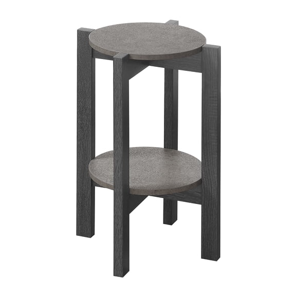 Pemberly Row Contemporary Medium Plant Stand in Gray Wood Finish